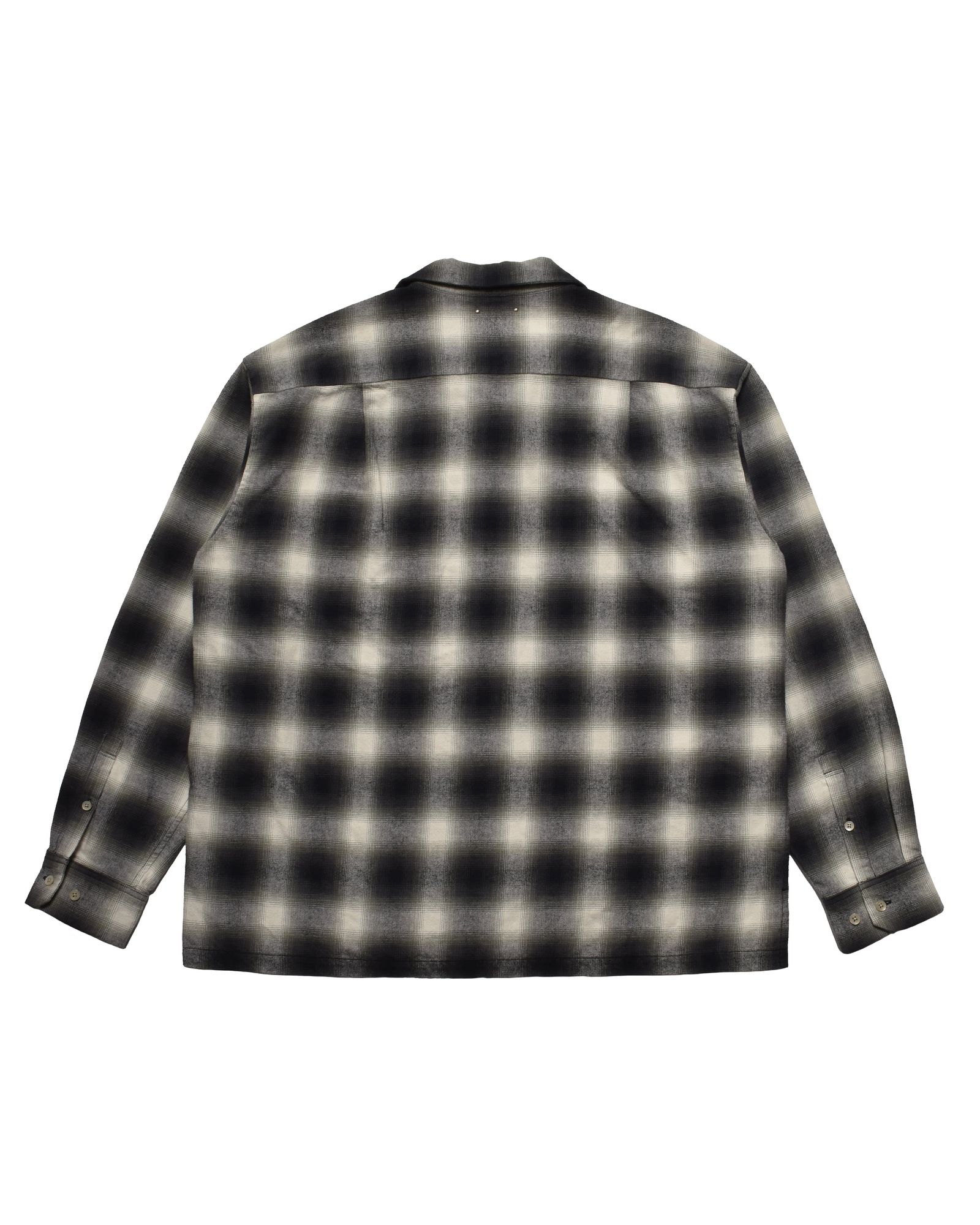 C.Flannel Ombre Open Collar SH  BLT