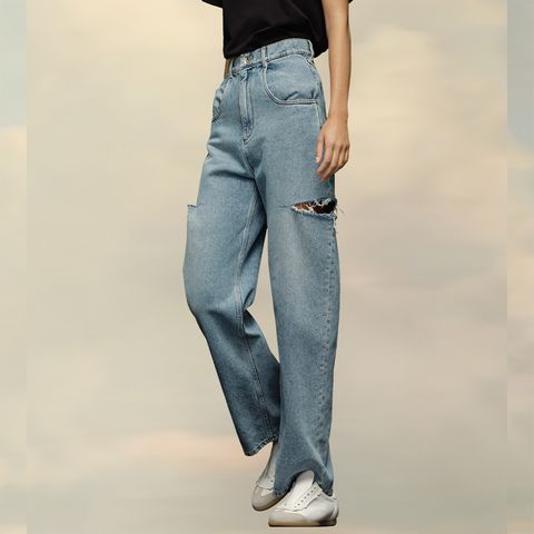 【Last1 Size36】 デニムジーンズ スラッシュディテール