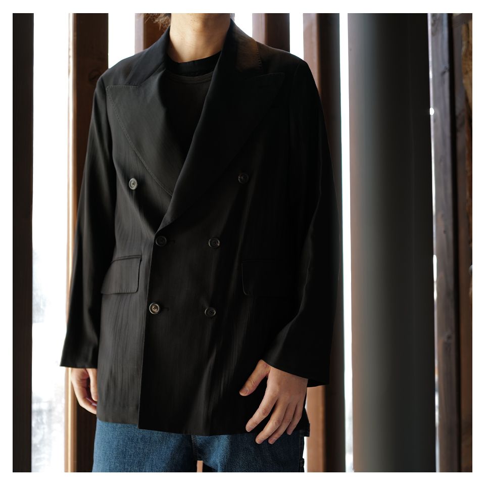 OUR LEGACY - SHARP DB BLAZER Black Experienced Viscose | River