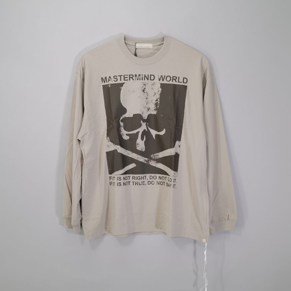 【MASTERMIND WORLD】 POSTER LS TEE  GREIGE