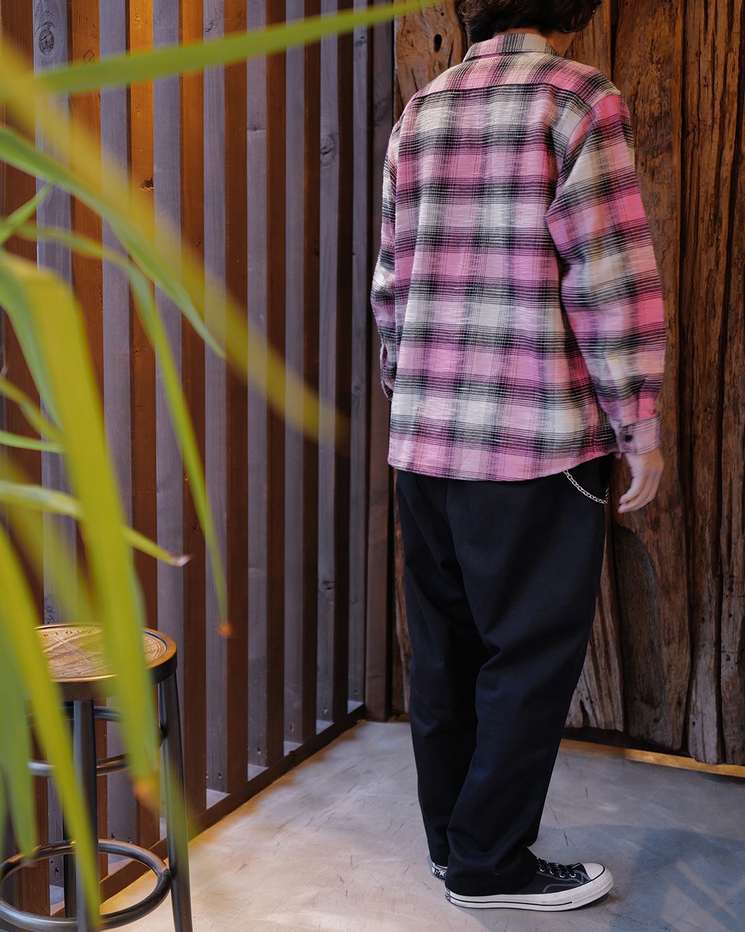 MINEDENIM -Heavy Cotton Flannel Ombre Work Shirt -