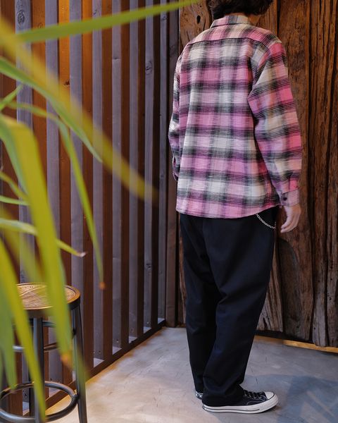 MINEDENIM -Heavy Cotton Flannel Ombre Work Shirt -