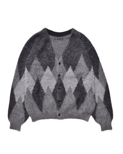 Mohair Argyle Knit Cardigan Knit Cardigan GRT