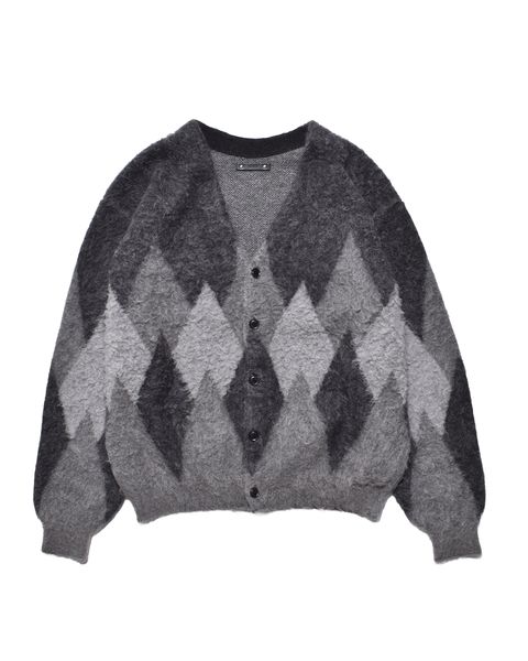 Mohair Argyle Knit Cardigan Knit Cardigan GRT