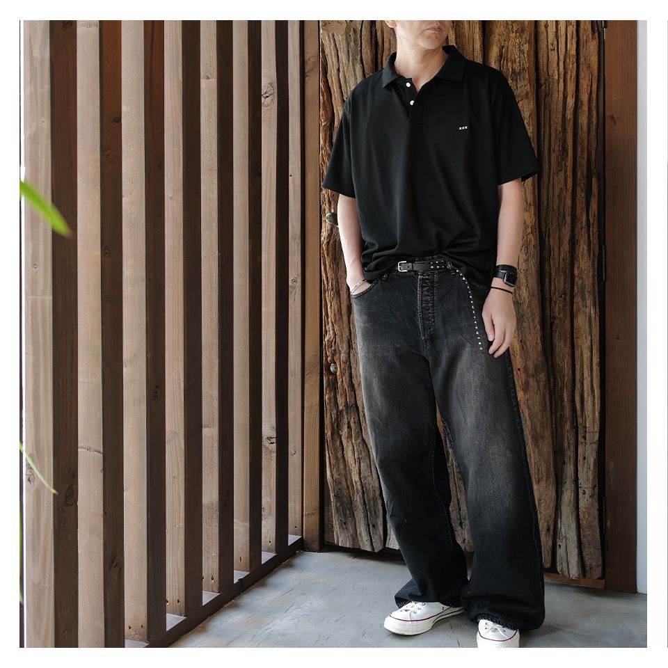 【LAST1 L】 GX-S25-CS-01  POLO SHIRT  BLACK