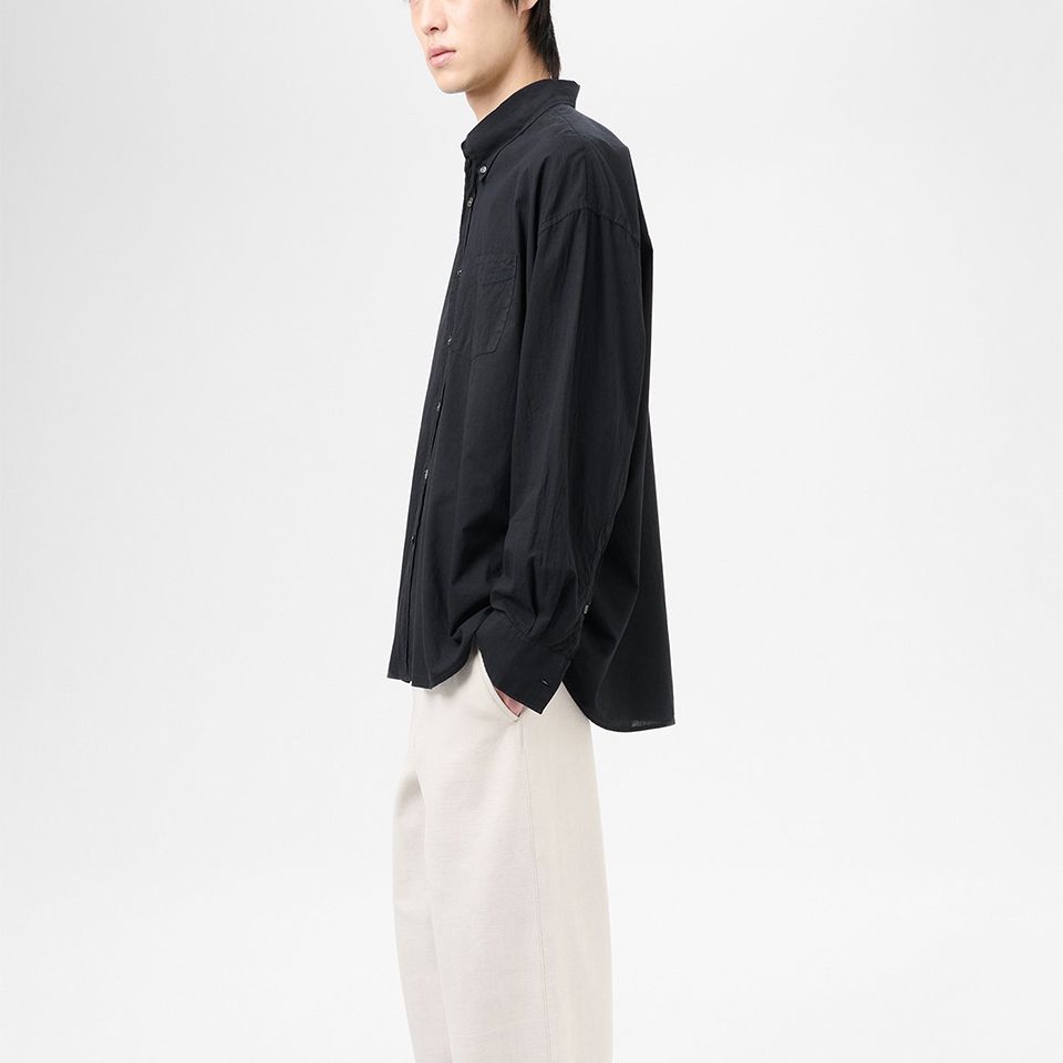 BORROWED BD SHIRT Black Voile