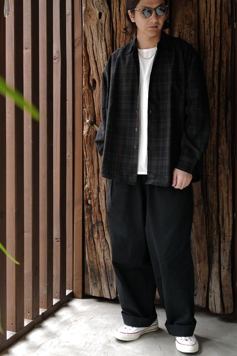 OUR LEGACY 【BORROWED SHIRT Black Sheer Shadow Check】