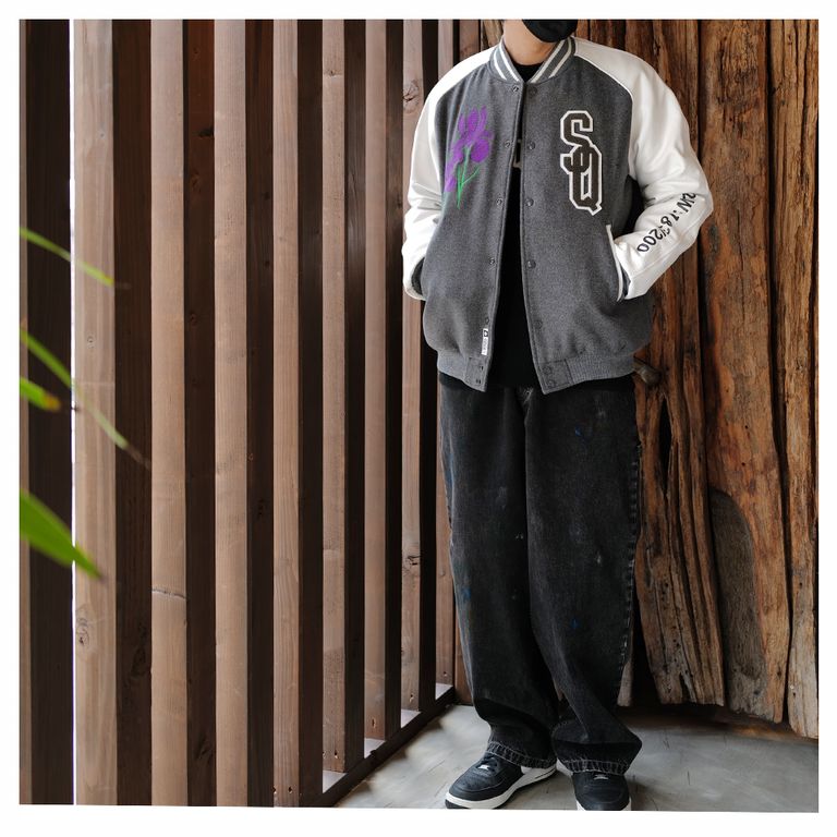 SEQUEL - 【LAST1 XL】SQ-22AW-JK-06 VARSITY JACKET GRAY | River