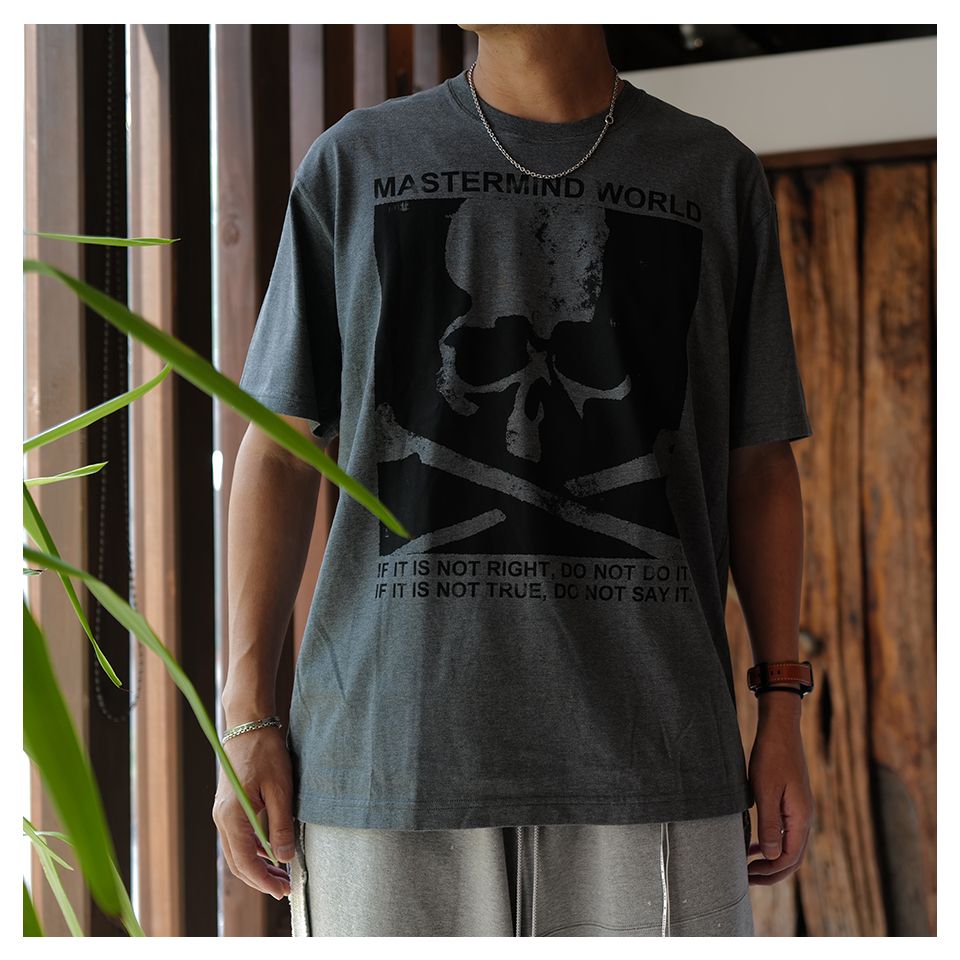 【MASTERMIND WORLD】 POSTER SS TEE  TOP GRAY