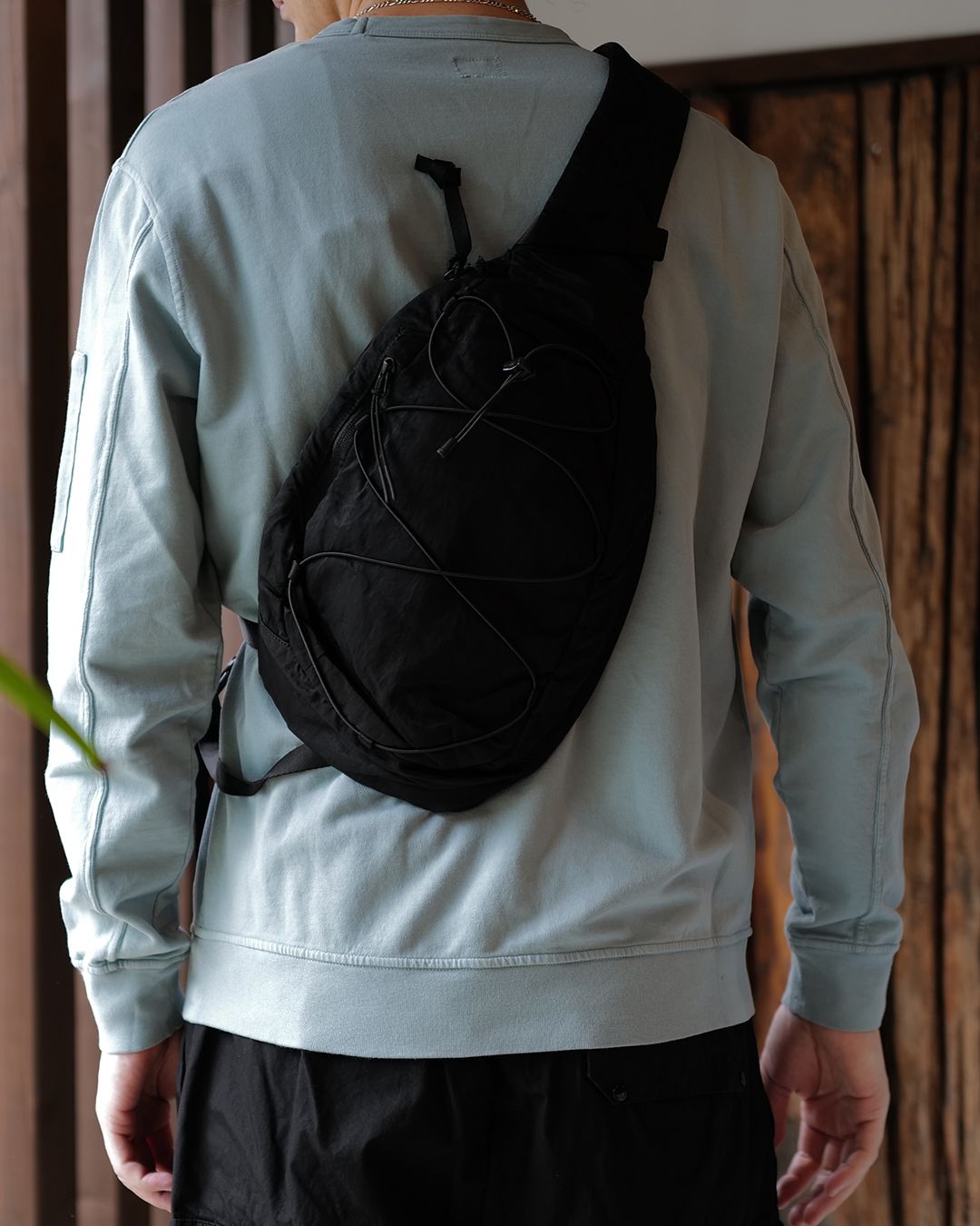 Nylon B Crossbody Backpack  Black
