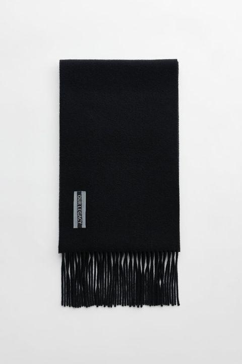 ESTATE SCARF   Black Double Wool