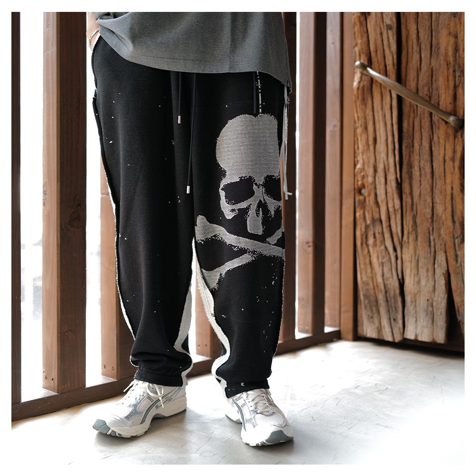 【MASTERMIND WORLD】 CUT-OFF SWEATPANTS  BLACK