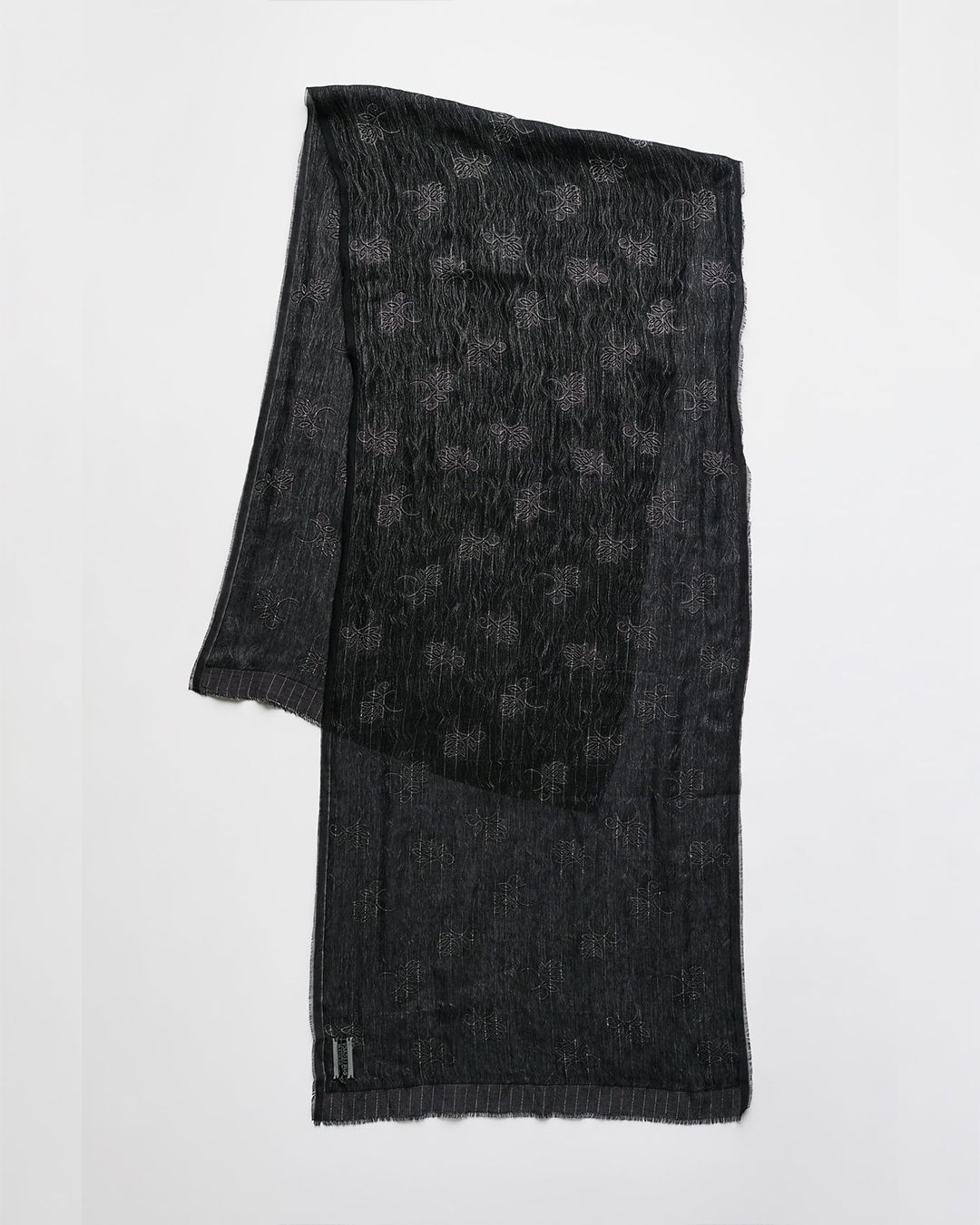 ORNATE SCARF  Black Alluring Cotton Jaquard