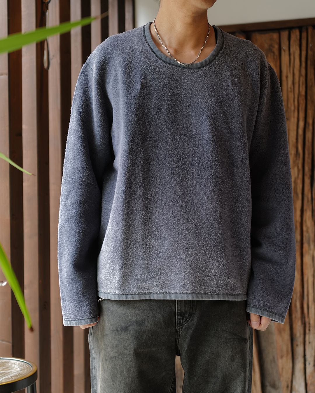 OUR LEGACY - DOUBLE LOCK U NECK Grape Alloy Star Fleece | River