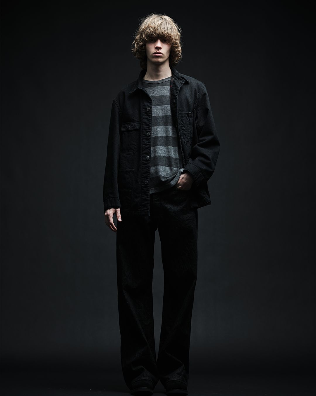 EF.Wool Interlock Border Print Crewneck L/S Pullover