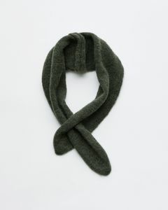 MINIATURE SCARF  Moss Green Fuzzy Alpaca