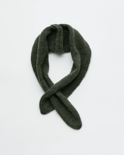 MINIATURE SCARF  Moss Green Fuzzy Alpaca