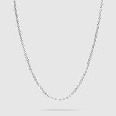 Rolo Chain 30Inch(76.2cm) / チェーン ネックレス / 925スターリングシルバー / ホワイトロジウムメッキ (ユニセックス)