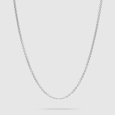 Rolo Chain 30Inch(76.2cm) / チェーン ネックレス / 925スターリングシルバー / ホワイトロジウムメッキ (ユニセックス)
