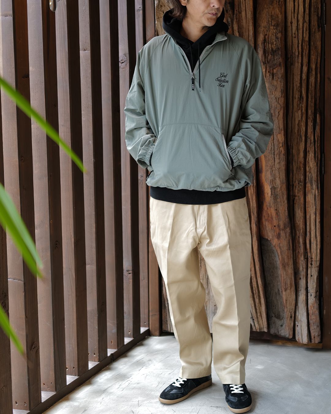 GODSELECTIONXXX - HALF ZIP JACKET OLIVE-