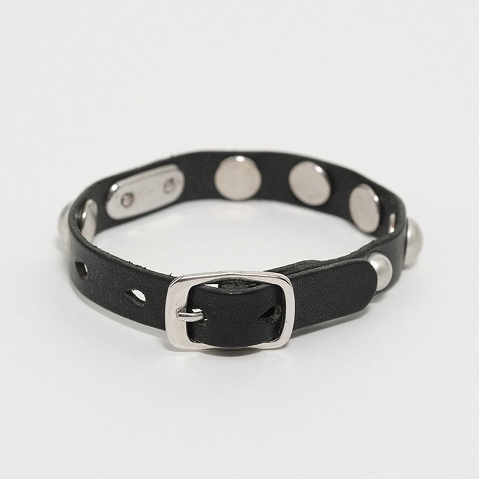 OUR LEGACY - SUPERSLIM BRACELET Grizzly Black Leather | River