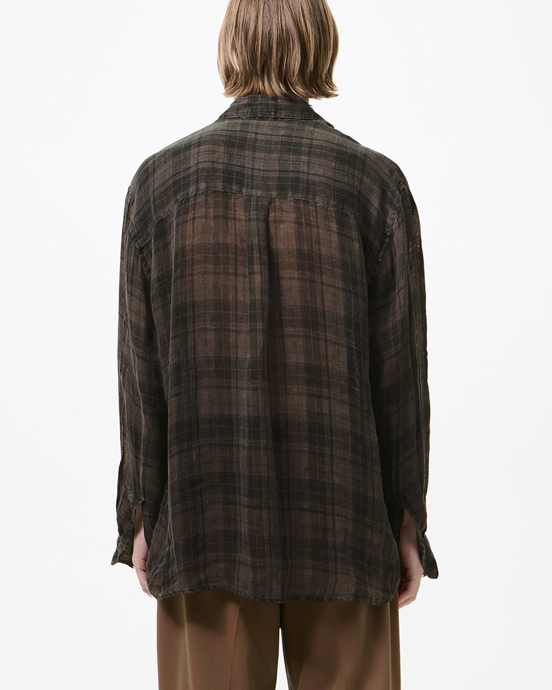 ABOVE SHIRT   Penumbra Check Sheercoat Linen
