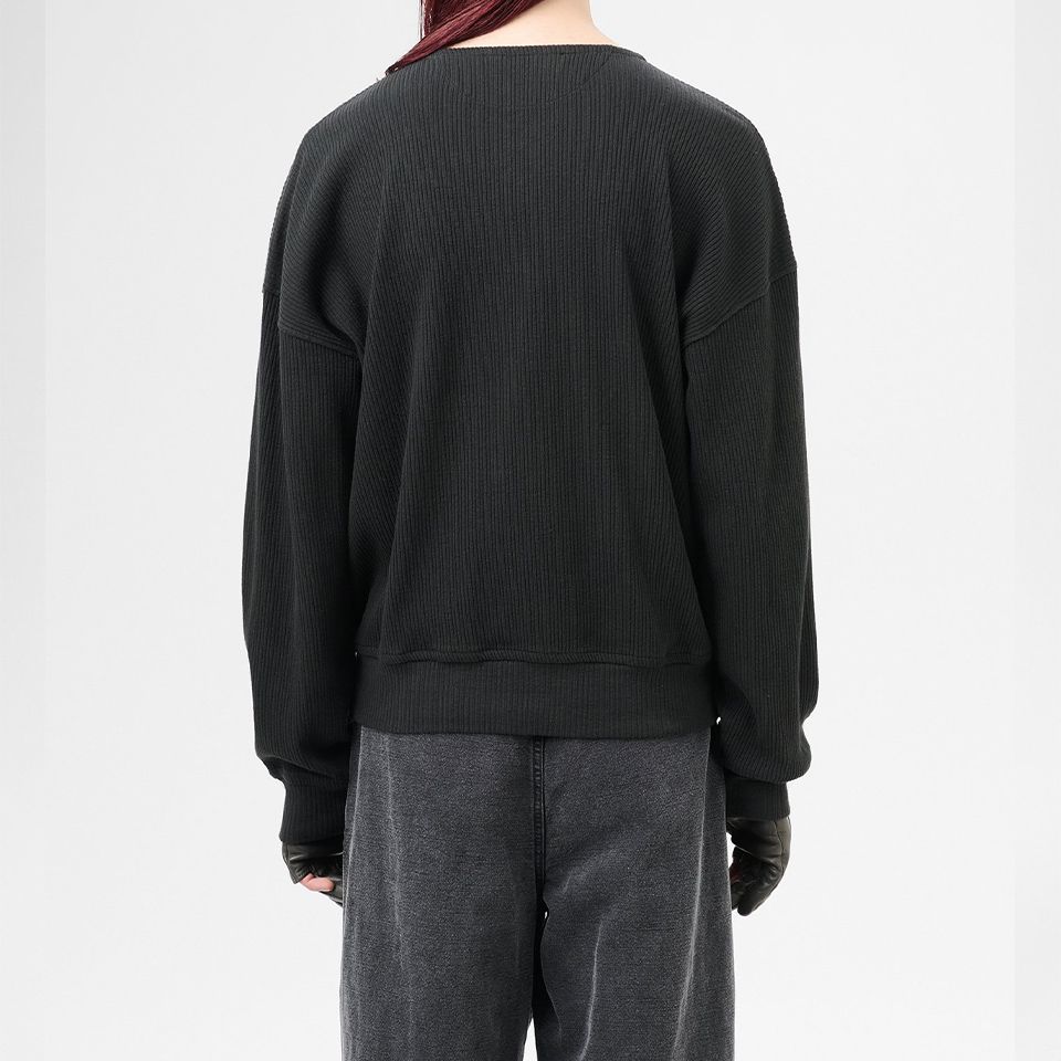 BALLON SWEATSHIRT   Black Rib
