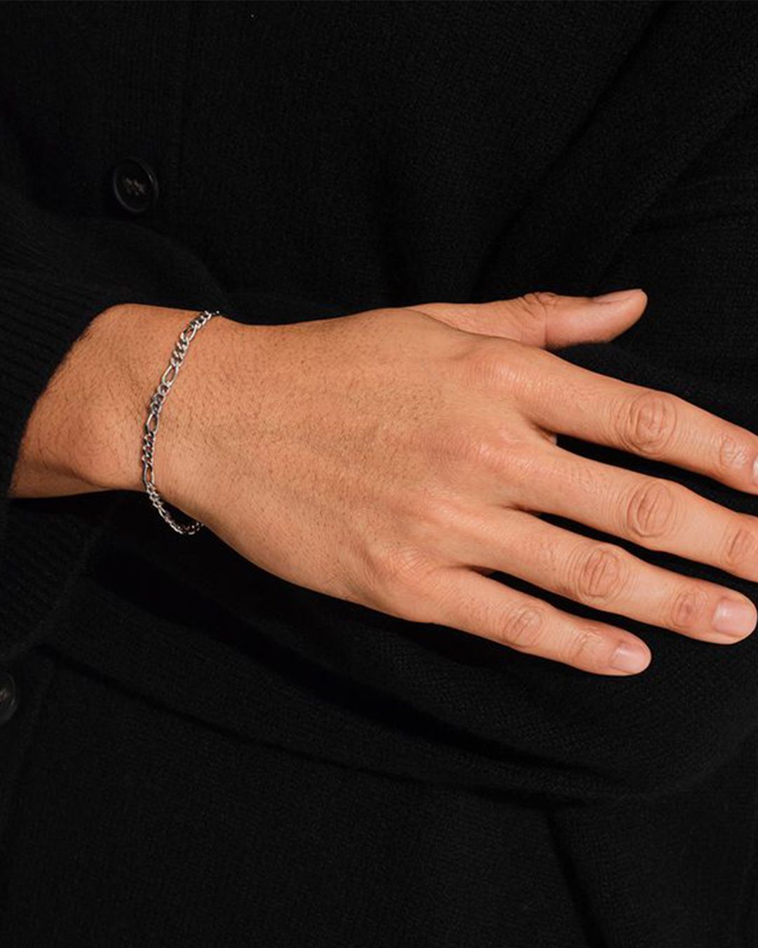 Bo Bracelet Medium 7.7Inch(19.5cm) / ボーチェーンミディアムブレスレット / 925スターリングシルバー / ホワイトロジウムメッキ (ユニセックス)