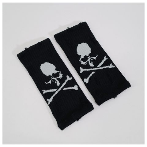 【MASTERMIND WORLD】 DISTRESSED LONG ARM SLEEVES  BLACK