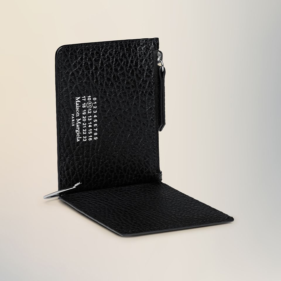 使用わずか メゾンマルジェラ　マネークリップ　ブラック　4ステッチ　bt13 Maison Margiela - 4ステッチ マネークリップ ウォレット