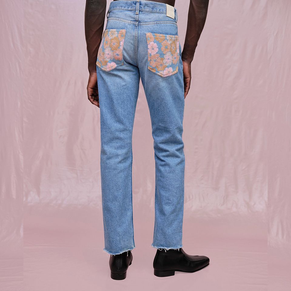 Séfr - Straight Cut Jeans （Flower denim） | River