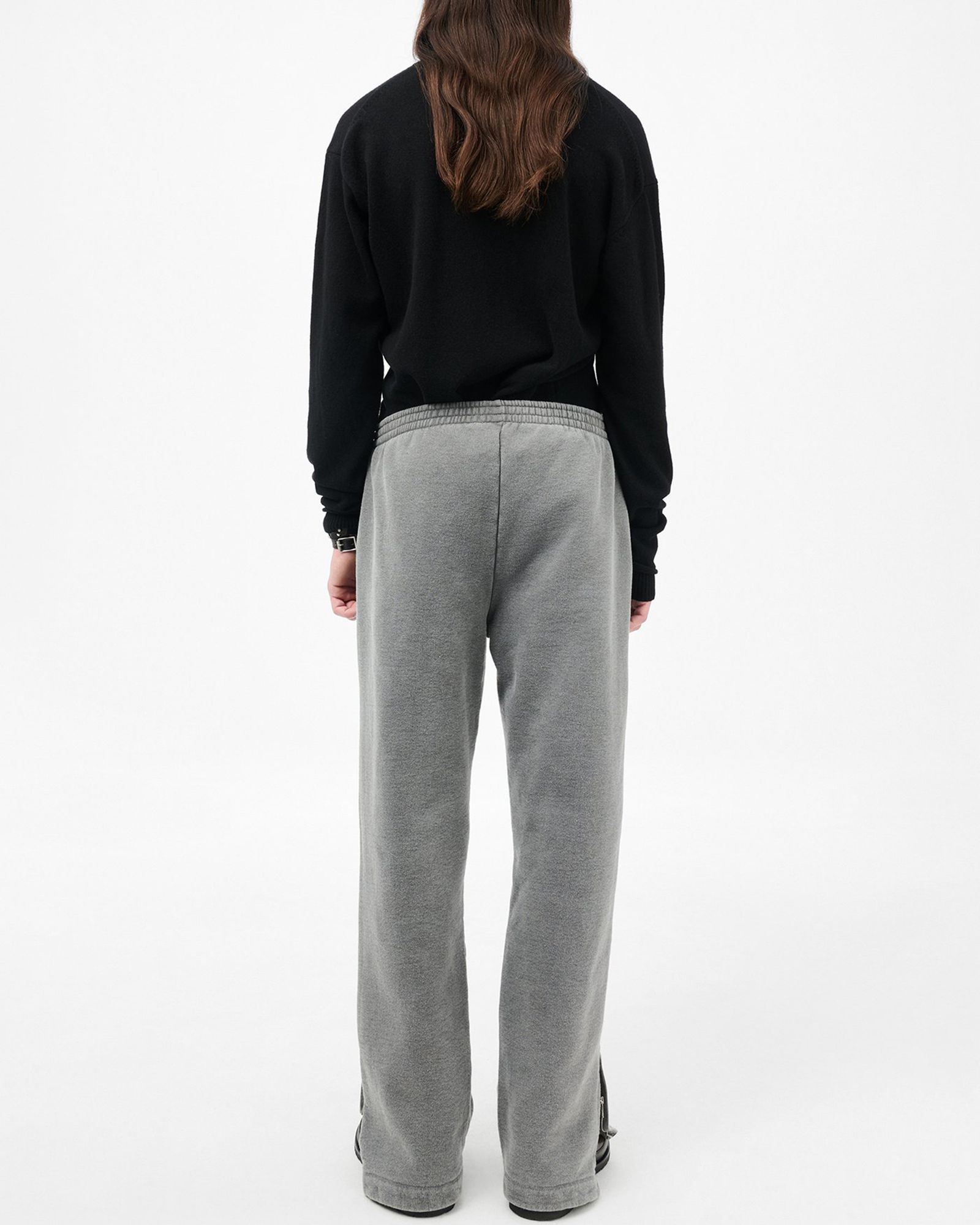 TRACK PANTS   Worn Black Hefty Fleece