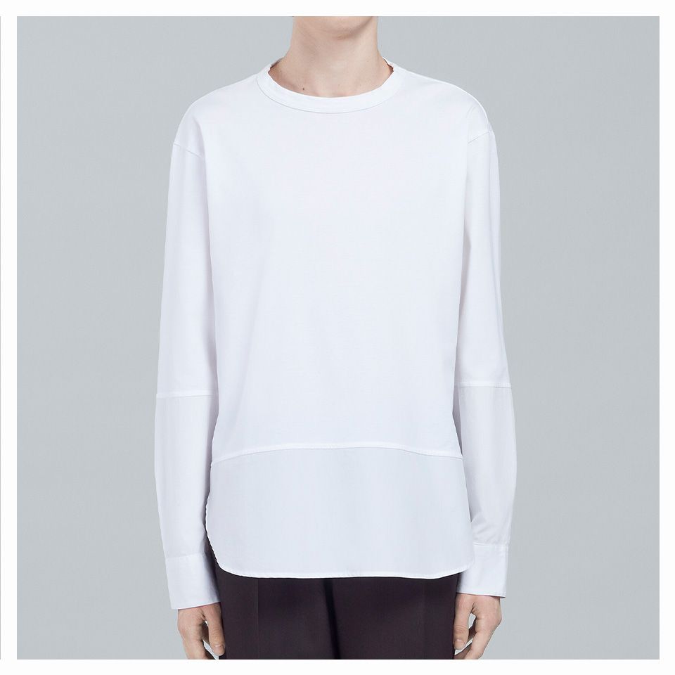 MARNI - オーガニックコットンジャージー＆ポプリン製Tシャツ White