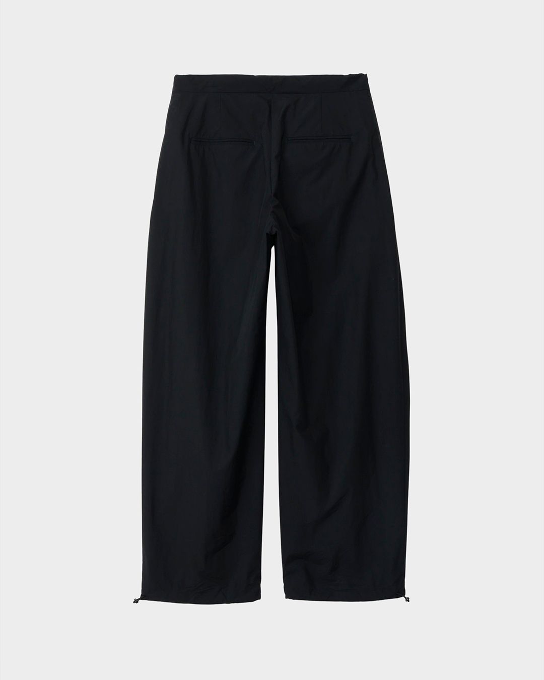 DRAWSTRING WIDE TROUSERS [BLACK]