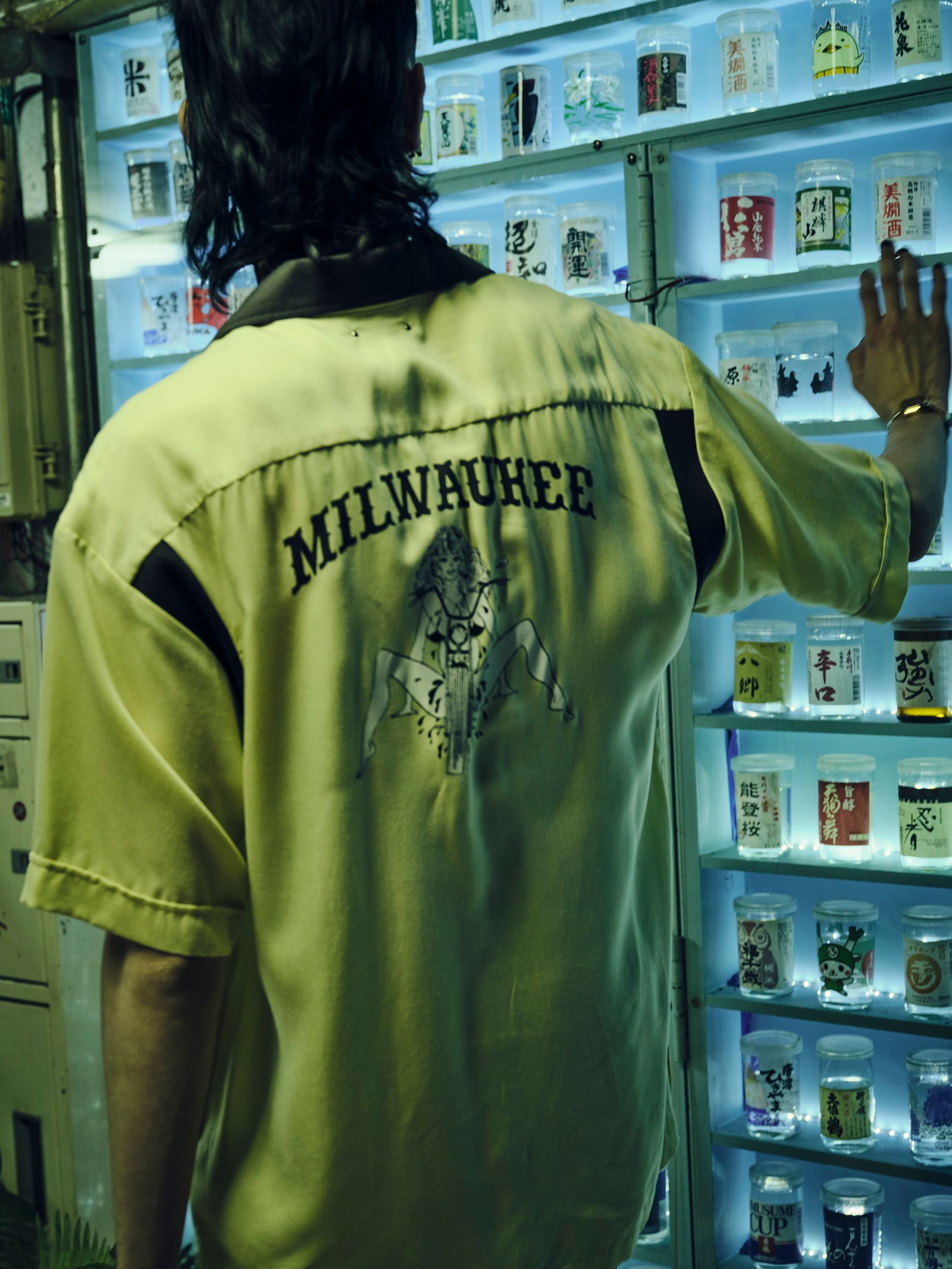 MINEDENIM マインデニム CU. Denim Milwaukee Rib Arm Bowling Shirt ボーリング 半袖シャツ イエロー サイズ1 正規品 / 31480