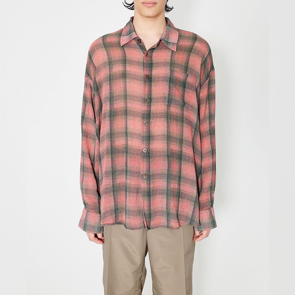 2023新款 48 OUR LEGACY CHECK SHIRT ピンク チェックシャツの通販 by