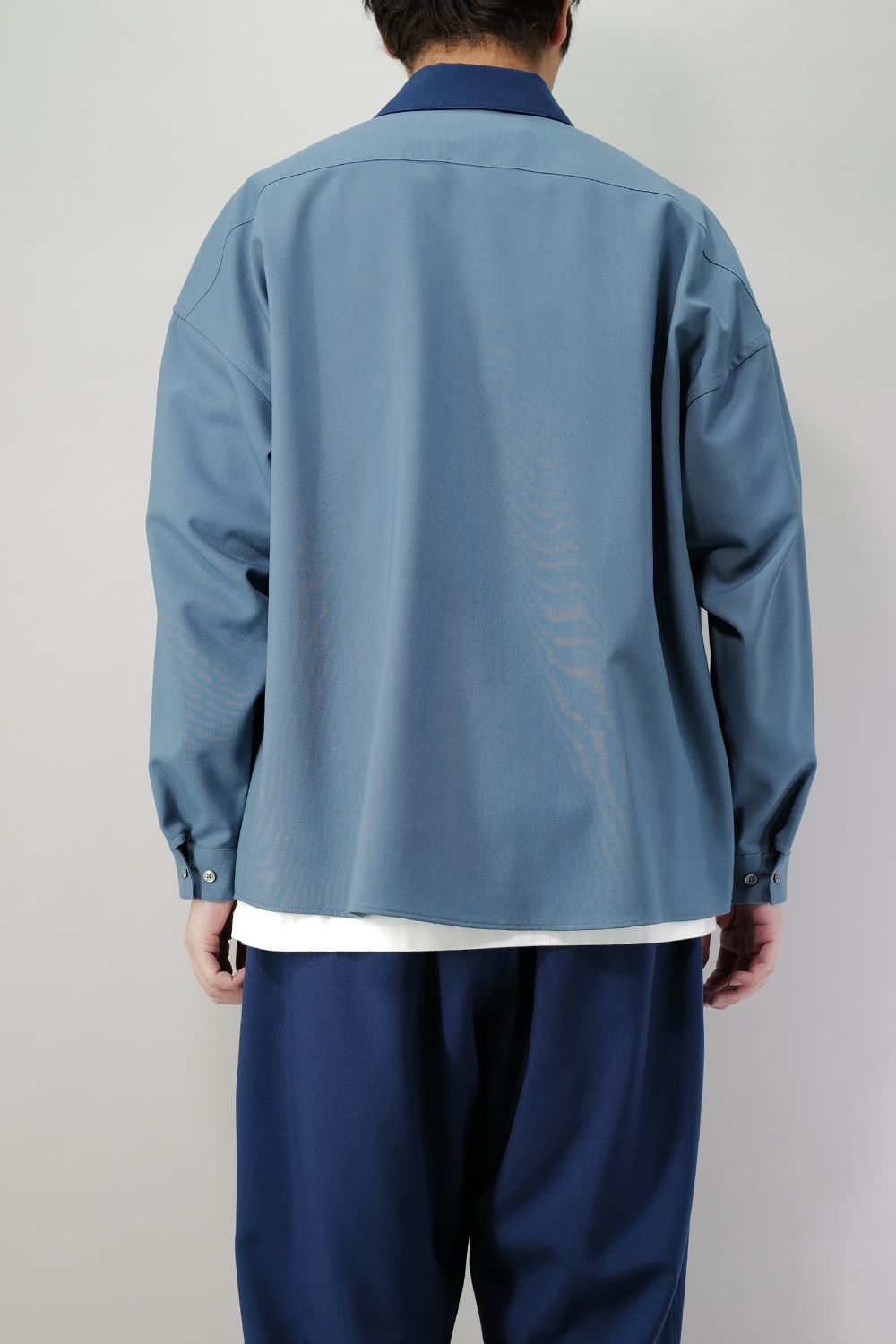 TROPICAL WOOL SHIRT  Blue