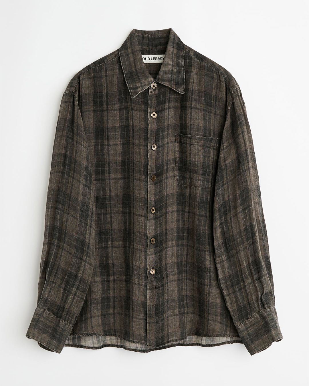 ABOVE SHIRT   Penumbra Check Sheercoat Linen