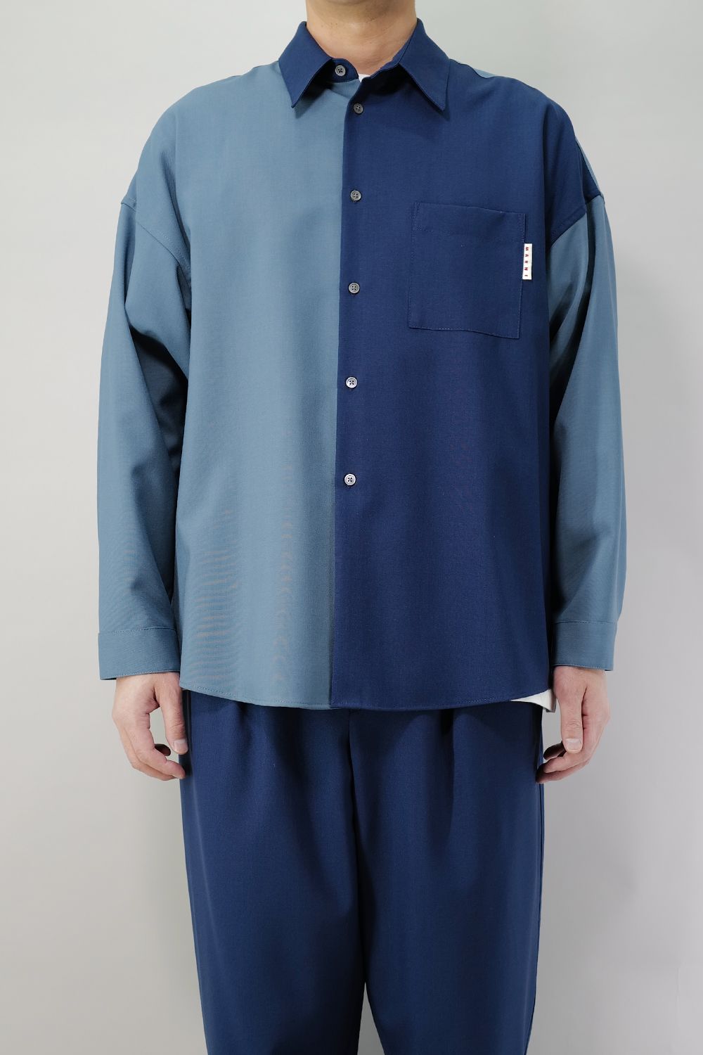 TROPICAL WOOL SHIRT  Blue