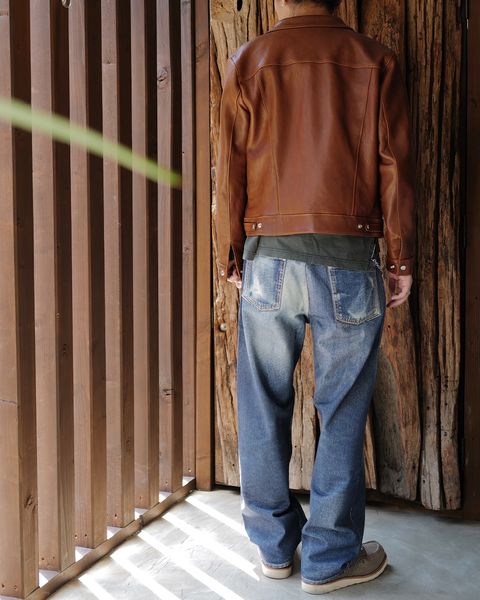 Lewis Leathers Western Jacket -ウェスタン ジャケット- (シープレザー / 裏地:ブラックニット ) Light Brown