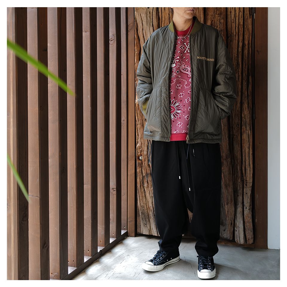 【MASTERMIND WORLD】 REVERSIBLE LS TEE  BLACK x RED