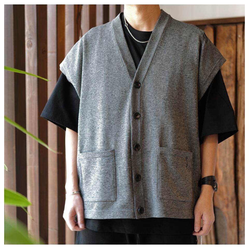 【Last1点 L】 【mastermindJAPAN】 INTARSIA KNIT VEST  GRAY