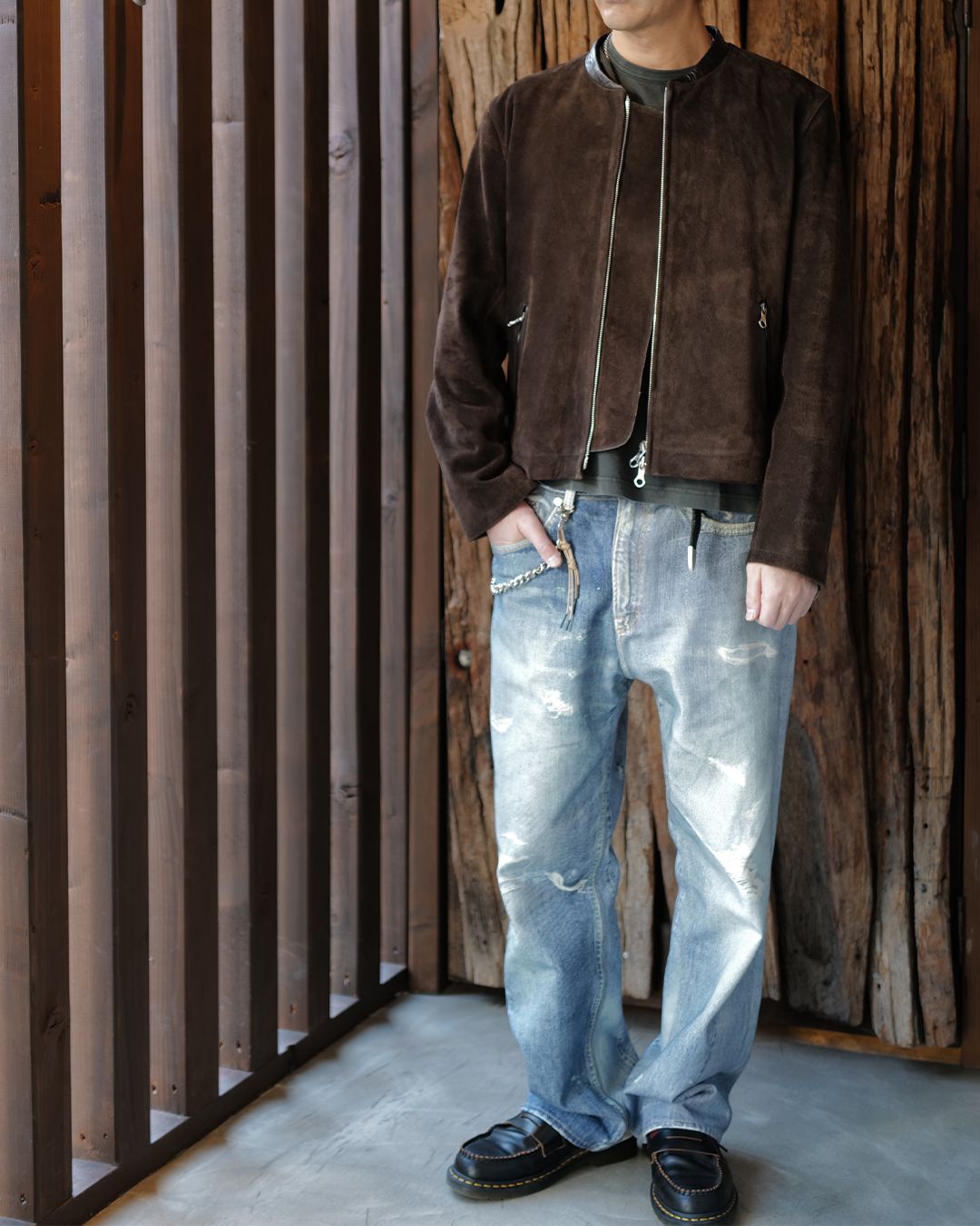 DRIFT JACKET  Wenge Brown Wet Suede