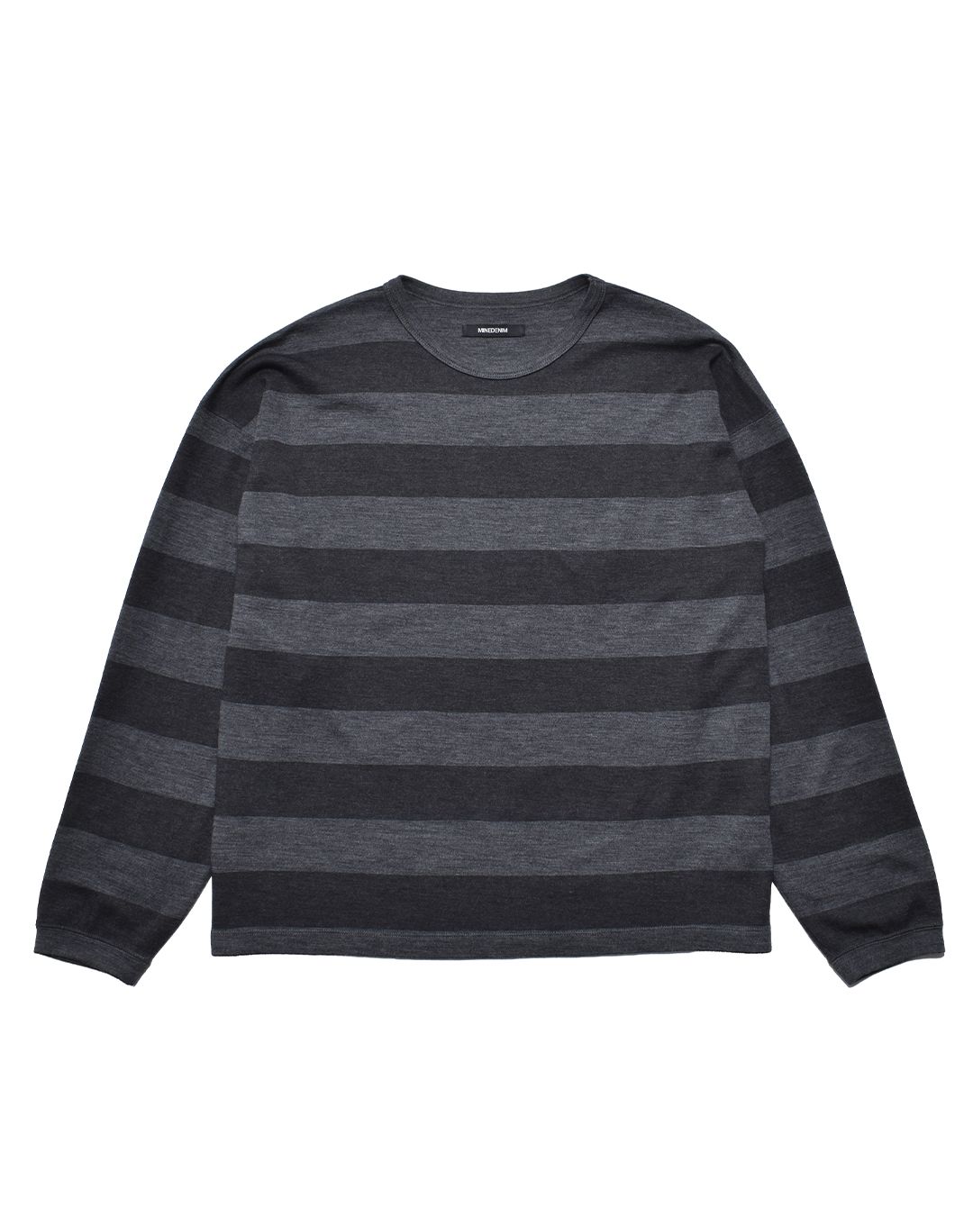 EF.Wool Interlock Border Print Crewneck L/S Pullover