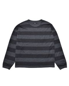 EF.Wool Interlock Border Print Crewneck L/S Pullover