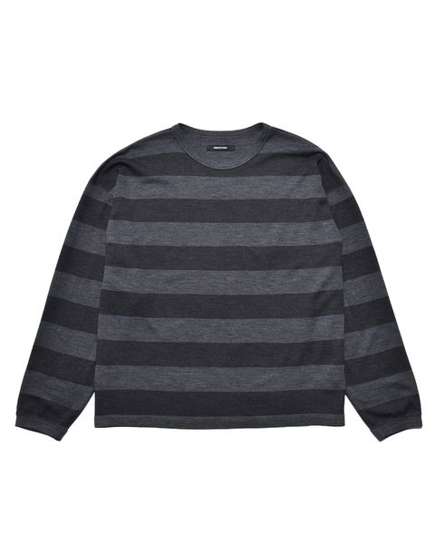 EF.Wool Interlock Border Print Crewneck L/S Pullover