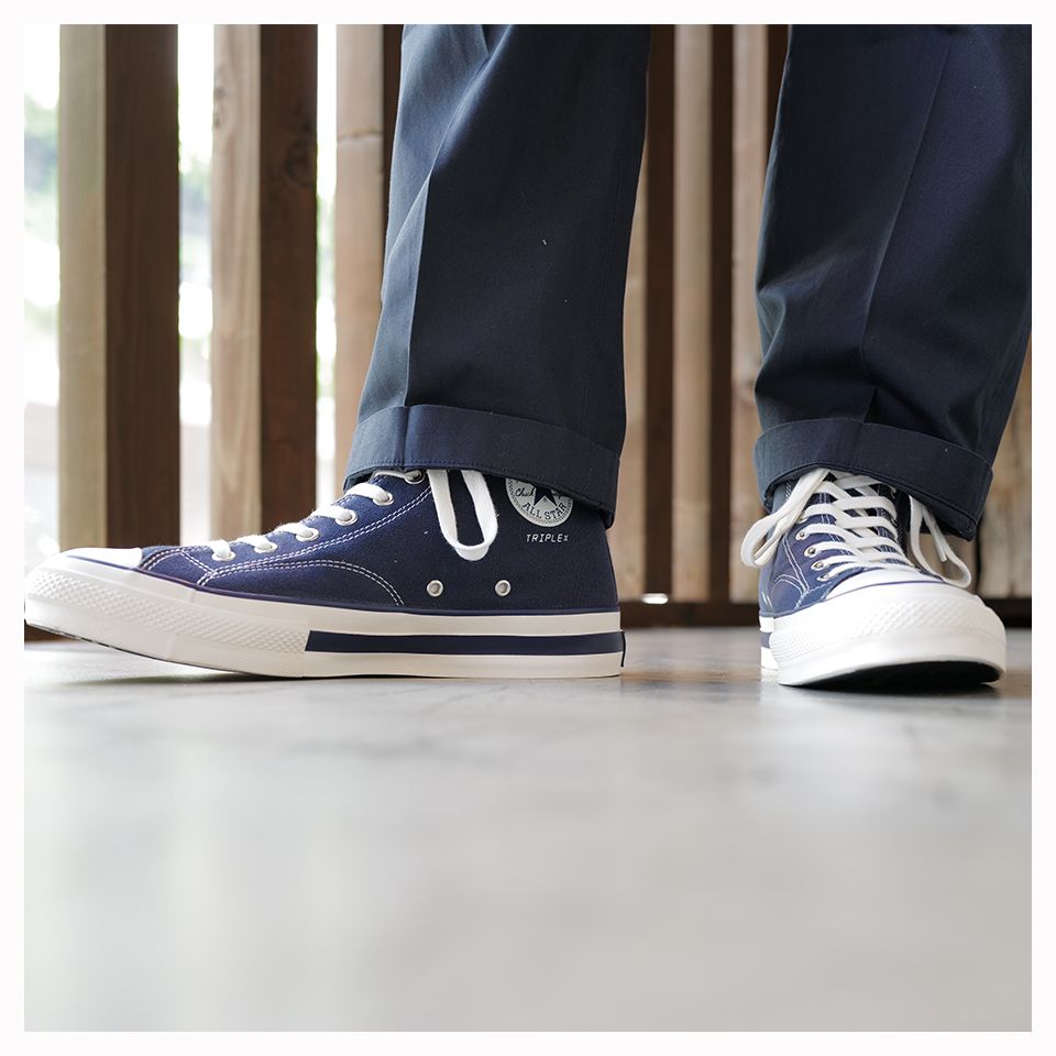 GOD SELECTION XXX - CONVERSE ADDICT CHUCK TAYLOR CANVAS TX HI Navy | River