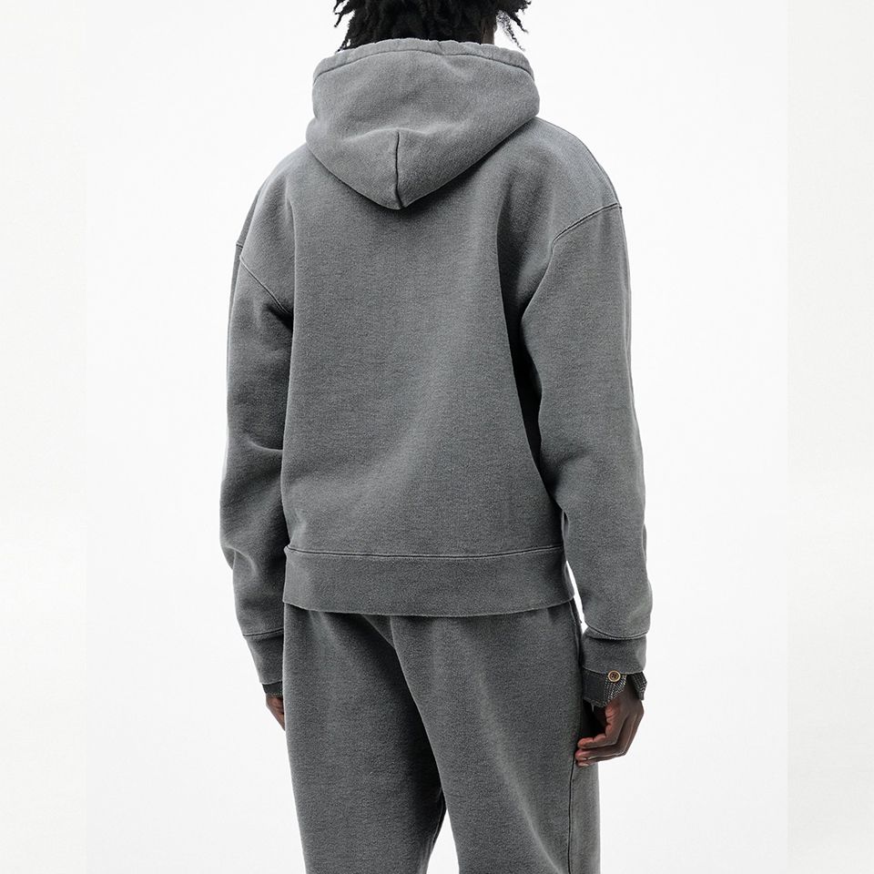 RASCAL HOOD   Worn Black Hefty Fleece