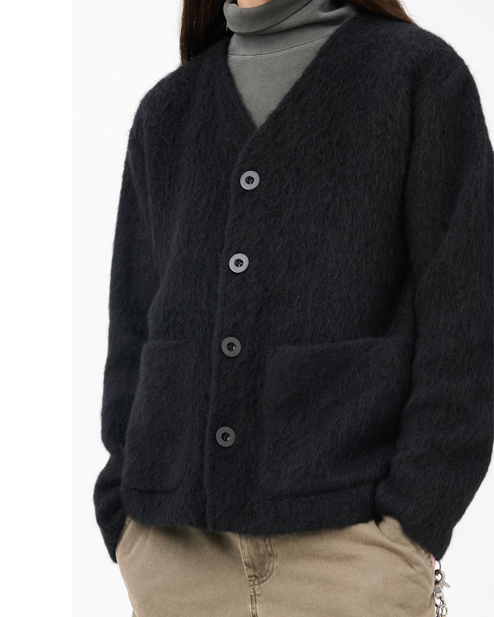 CARDIGAN Black Mohair