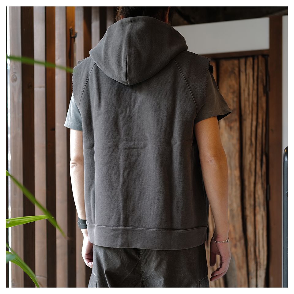 OUR LEGACY ベスト グレー 34 OUR LEGACY - MOTOR HOOD VEST French Sun Fade Hefty Fleece